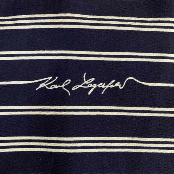 - KARL LAGERFELD Paris Blue and White diffusion line shift dress size 6 - Picture 5 of 9